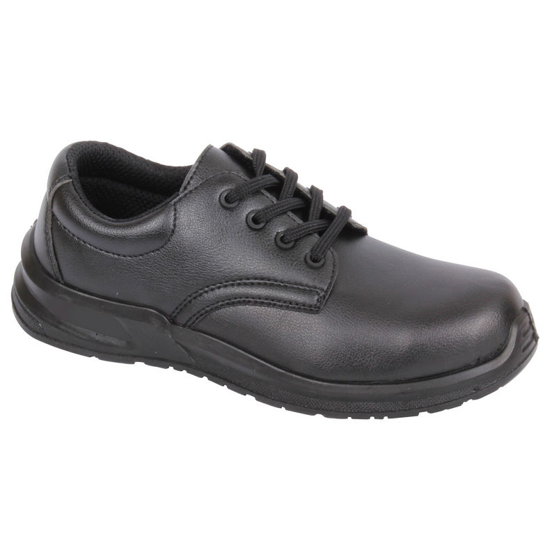 Black Microfibre Laced Hygiene Safety Shoes | WISE Worksafe