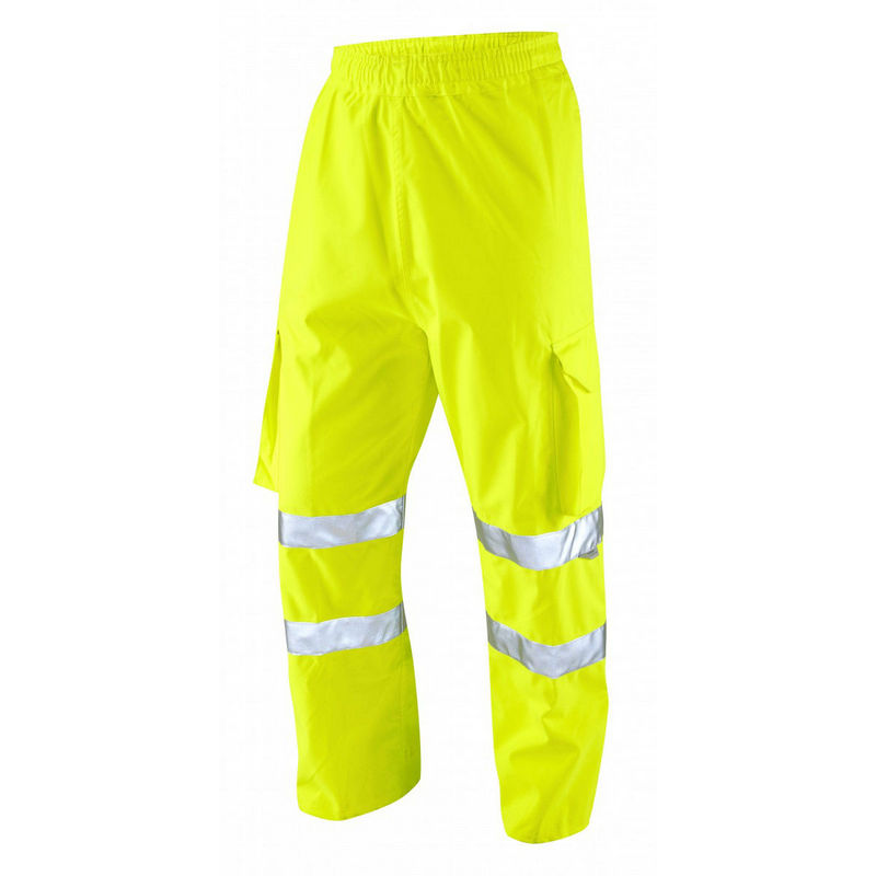 Hi-vis breathable waterproof cargo overtrousers | WISE Worksafe