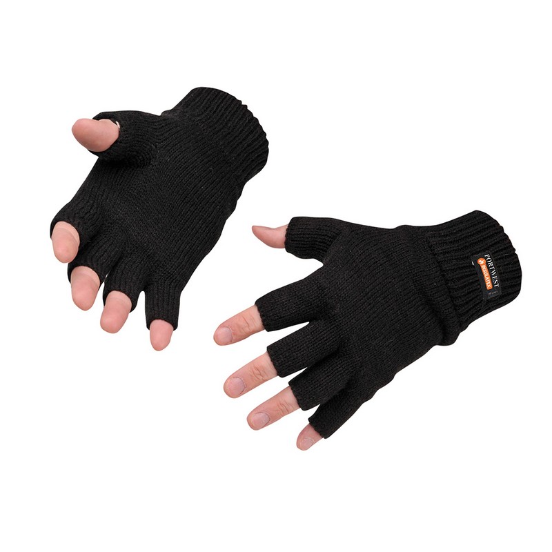 Image of Thermal knitted half-finger gloves, P-A082905