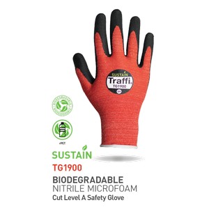Image of TraffiGlove Sustain Biodegradeable nitrile coated gloves, P-A25TG1900