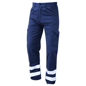 Image of Cargo trousers with reflective bands, Navy, P-C022510