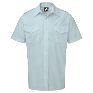 Image of Short sleeve pilot shirt, Sky, P-C06JC2066