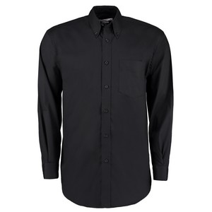 Image of Long sleeve oxford shirt, Black, P-C06KK105
