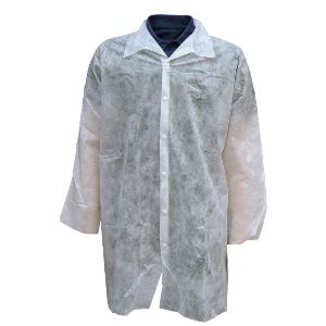 Image of Non-woven disposable visitor coats, white, P-C087711