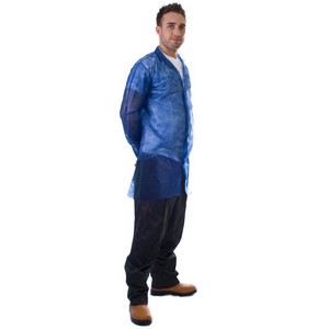 Image of Non-woven disposable visitor coats, blue, P-C087712
