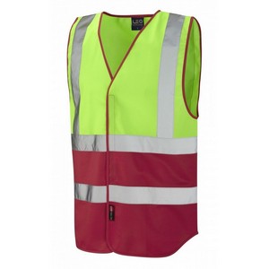Image of Reflective coloured waistcoat, Lime/Red, P-C15SHV00