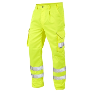 Image of Hi-vis premium cargo trousers, Yellow, P-C15SHV48