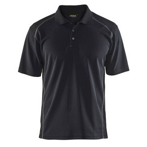 Image of UV wicking polo shirt, Black, P-C363326