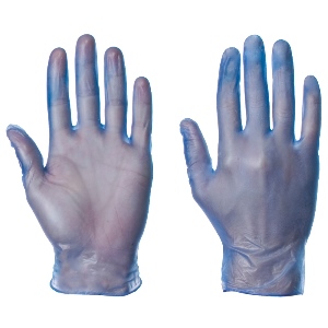 Image of Vinyl powder-free disposable gloves, blue, P-A114256